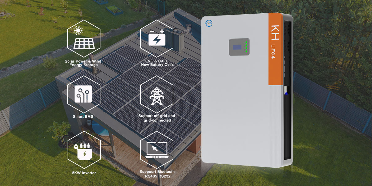 48V 100Ah 5Kwh LiFePO4 Lithium Battery All in one Inverter Powerwall Battery -  KHLiTech ESS