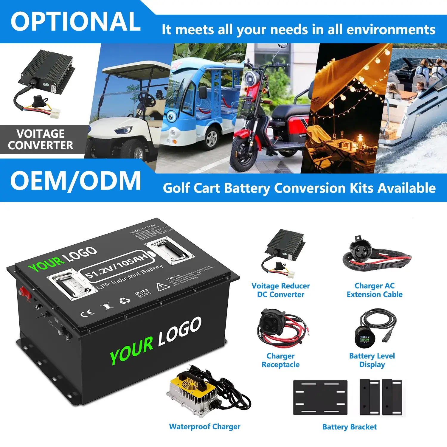 48v 200ah lithium golf cart battery