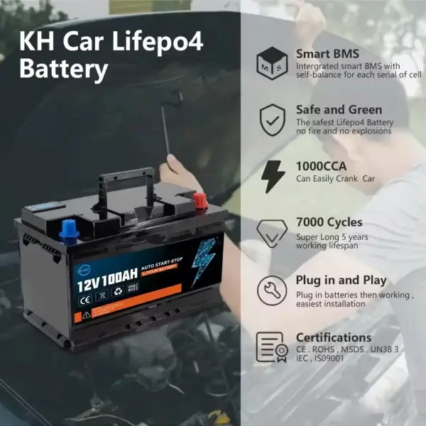 Keheng 12V 120AH Booster Lifepo4 Battery Bateria