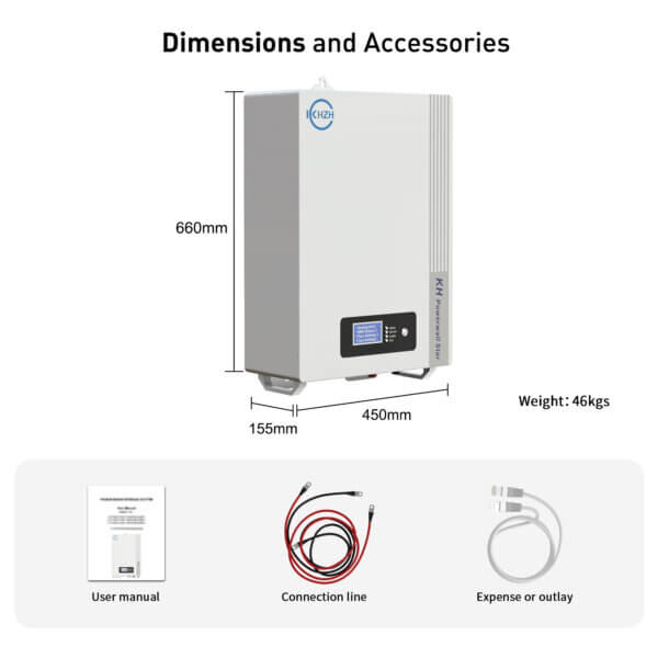 51.2V 100AH 5.12kwh Powerwall Mounted LiFePO4 Battery with BMS - Image 2